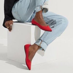 Rothy’s The Point Flats in Bright Red.